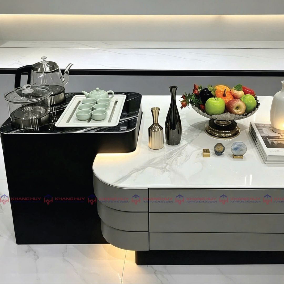 Bàn Trà 1m3 Mặt Kính 3D Vân Đá Khung Gỗ Sơn PU – Mã 147 2 Noi that khang huy ban sofa ho chi minh 68